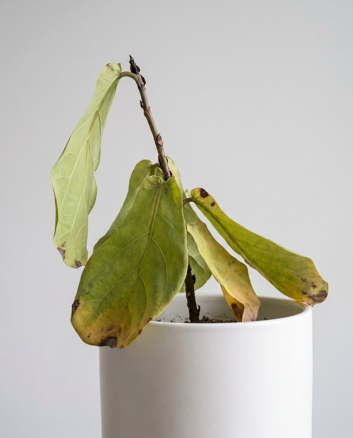 Struggling fiddle leaf fig before