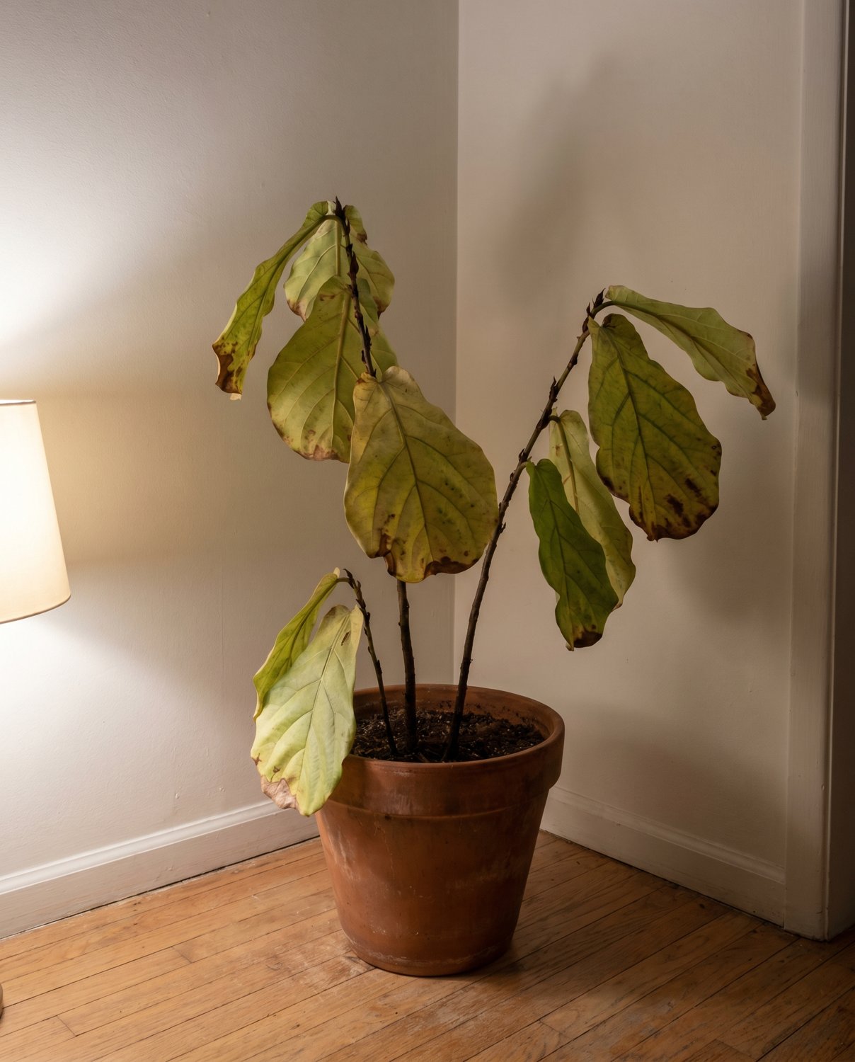 Sad fiddle leaf fig before