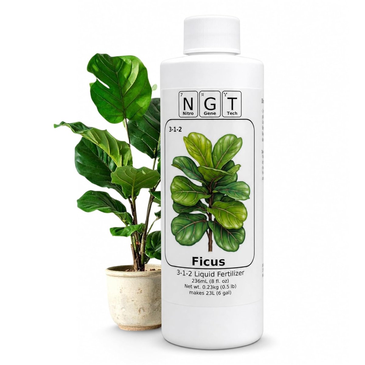 NitroGene Tech Fiddle Leaf Fig Food, 8 oz liquid bottle